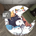 Kids children's room carpet in black and white animal cat print carpet polyester non-slip back carpet