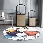 Kids children's room carpet in black and white animal cat print carpet polyester non-slip back carpet