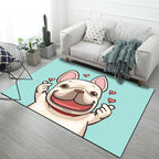 Stylish Children's Carpet in Pink and Grey Animals Unicorn Rabbit Dog Pattern Rug Polyester Non-slip Rug for Kids' Room