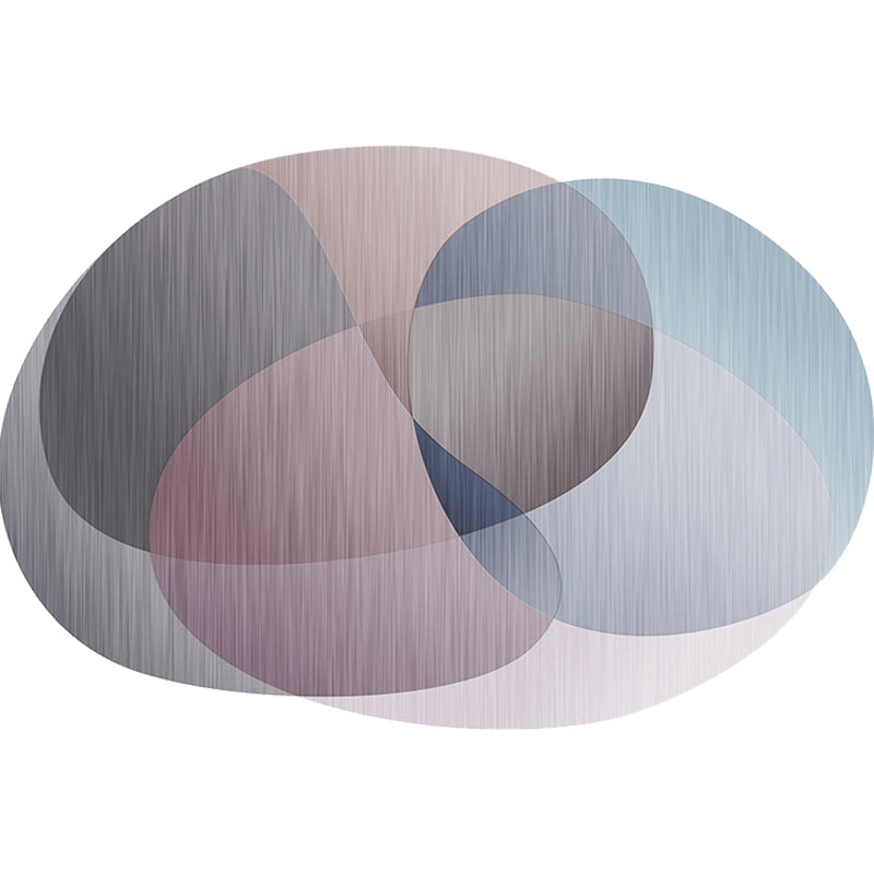 Gray Irregular Bedroom Carpet Novelty Color Block Pattern Rug Polyester Stain Resistant Carpet