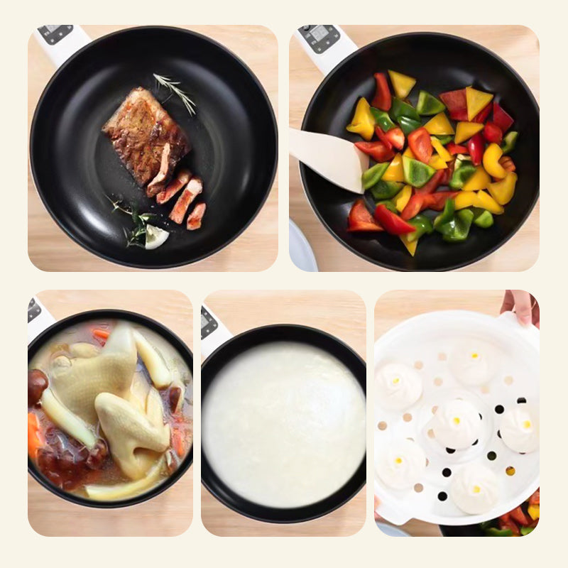 Multifunctional Electric Frying Pan with Steamer - CookEase