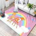 Black and Blue Kids Room Carpet Kids Animal Butterfly Deer Whale Pattern Rug Polyester Machine Washable Carpet