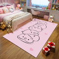 Unique Children Carpet in Pink and Black Animal Unicorn Cat Pig Pattern Carpet Polyester Pet Friendly Rug for Kids Room