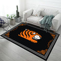 Kids Children's Room Rug in Black and Pink Animals Tiger Elephant Pig Print Rug Polyester Stain-Resistant Area Rug