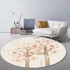 Casual Kids Rug in Ivory Botanical Tree Pattern Rug Polyester Pet-Friendly Rug for the Children's Room