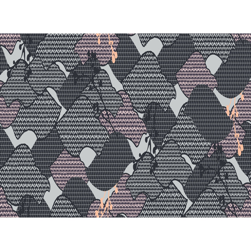 Gray Bedroom Carpet Modern Abstract Stripes Twisted Line Pattern Carpet Polyester Non-Slip Back Carpet