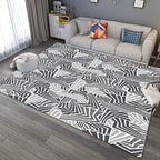 Modern living room carpet in gray abstract twisted line pattern carpet polyester non-slip backing carpet