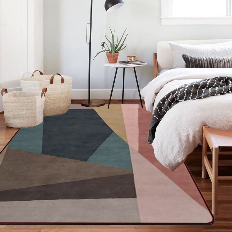 Modern living room rug Colorful color block Irregular shape printed rug Polyester non-slip rug for the area