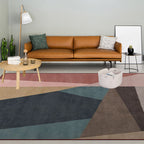 Modern living room rug Colorful color block Irregular shape printed rug Polyester non-slip rug for the area