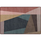 Modern living room rug Colorful color block Irregular shape printed rug Polyester non-slip rug for the area