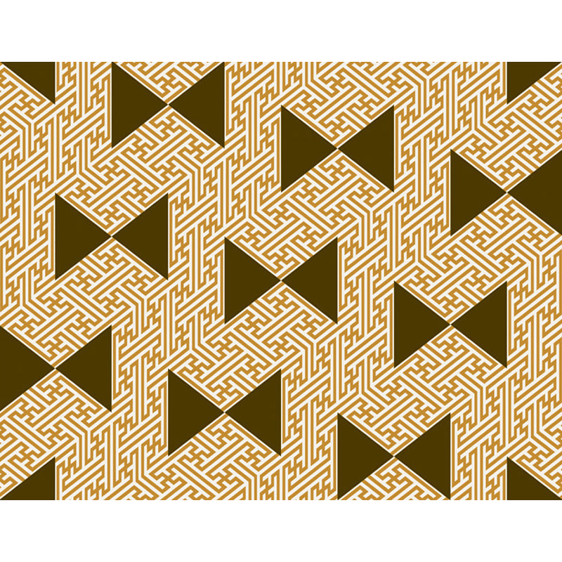 Yellow bedroom rug modern triangle labyrinth pattern rug polyester stain-resistant rug