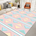 Contemporary modern rug in pink triangle pattern rug polyester stain-resistant rug for home decor