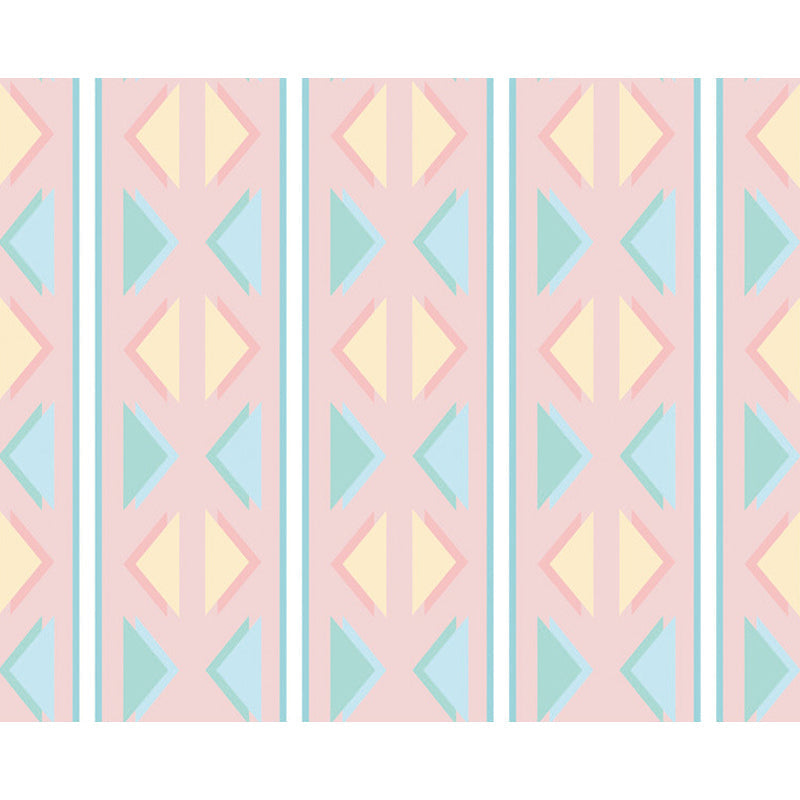 Contemporary modern rug in pink triangle pattern rug polyester stain-resistant rug for home decor