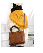 Vintage Leather Autumn Shoulder Bag for Women – Stylish PU Crossbody Tote