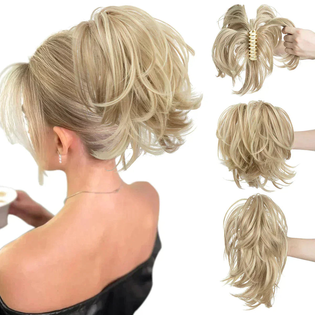 Synthetic Claw Clip In Ponytail Hair Extensions Diy Hair Piece Hair Bun