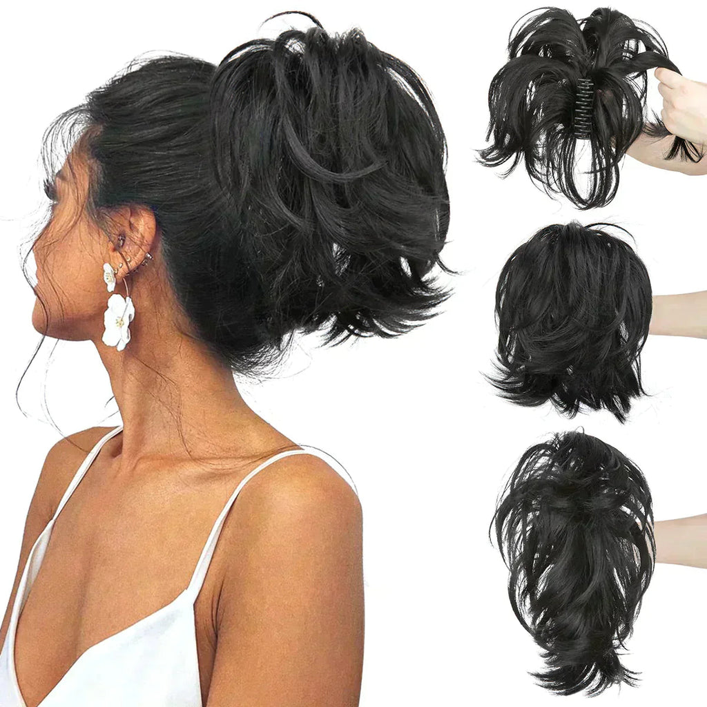 Synthetic Claw Clip In Ponytail Hair Extensions Diy Hair Piece Hair Bun