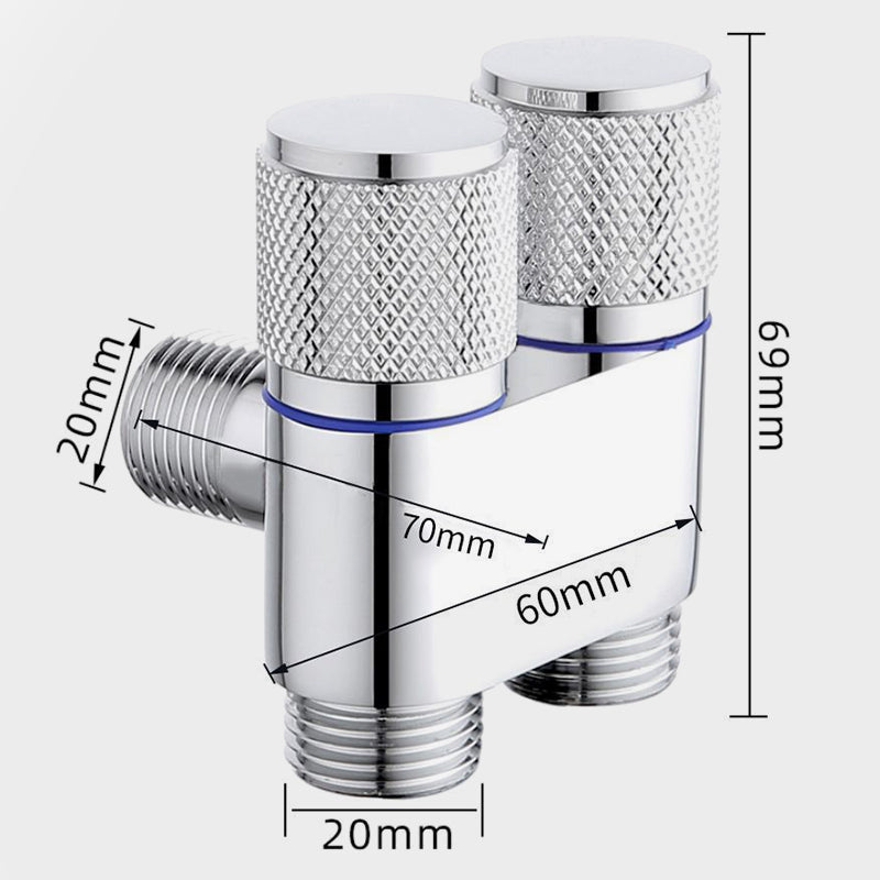 1/2" angle valve with double switch outlet
