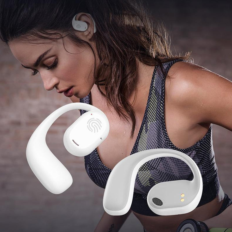 Bluetooth headphones with bone conduction and real ear hook