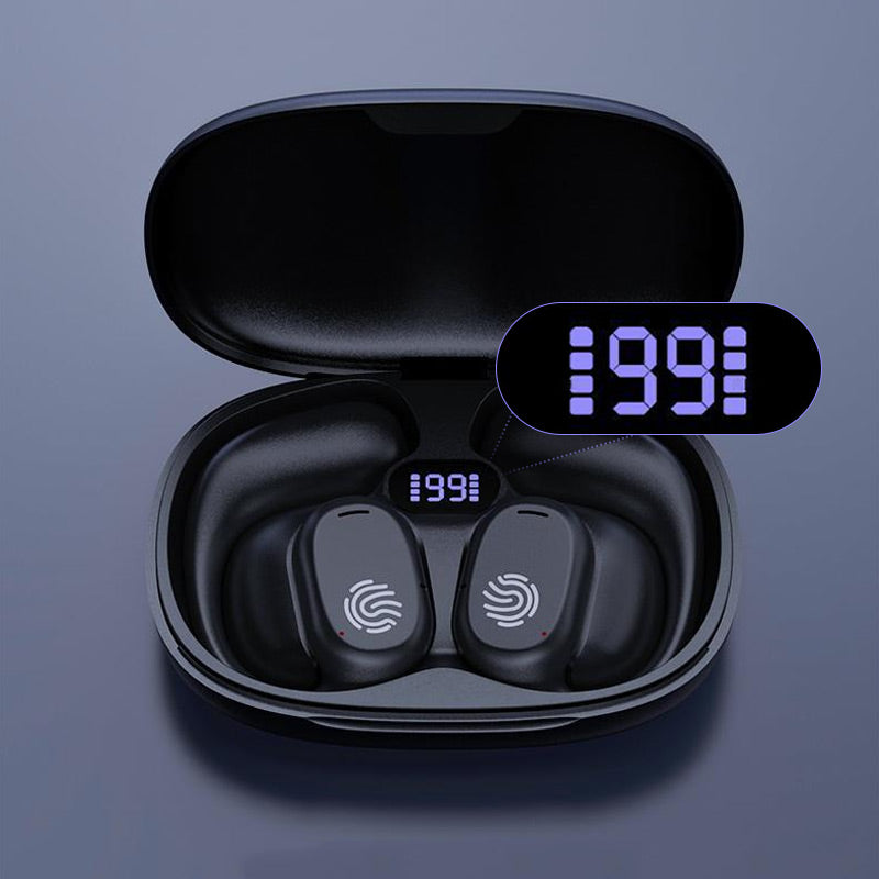 Bluetooth headphones with bone conduction and real ear hook