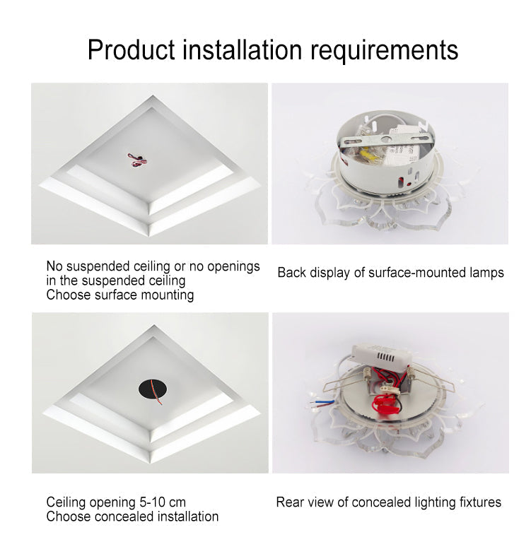 GlowPetal | LED Crystal Ceiling Light | Flower Shaped, RGB Color Changing & Energy Efficient