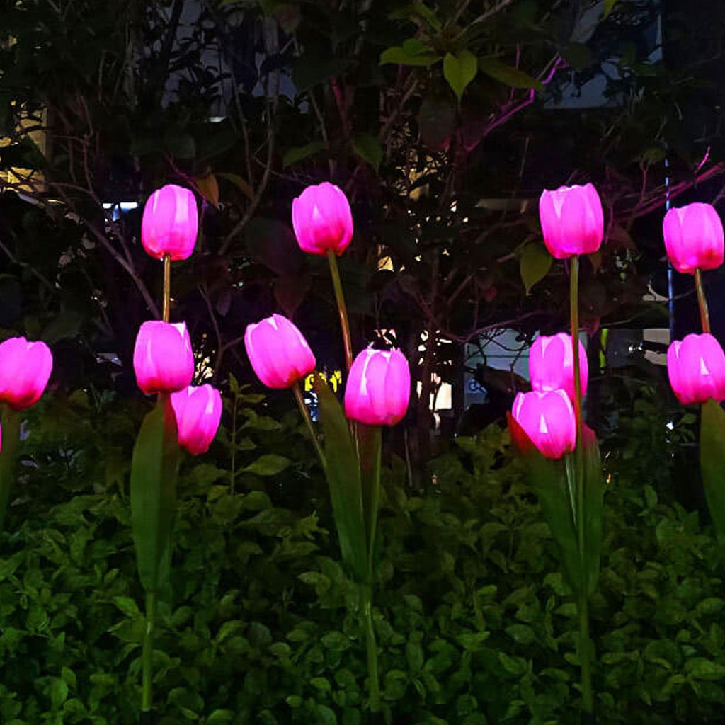 Solar Tulip Lawn Light Outdoor Garden LED Tulip Flower Light Ground Stake Landscape Light