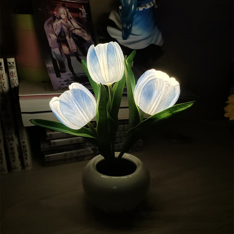 LED Tulip Nightstand Lamp Flower Table Lamp