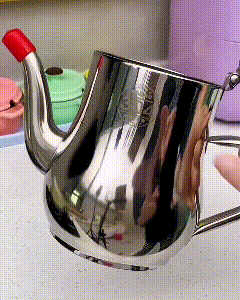 Oil filter jug in stainless steel