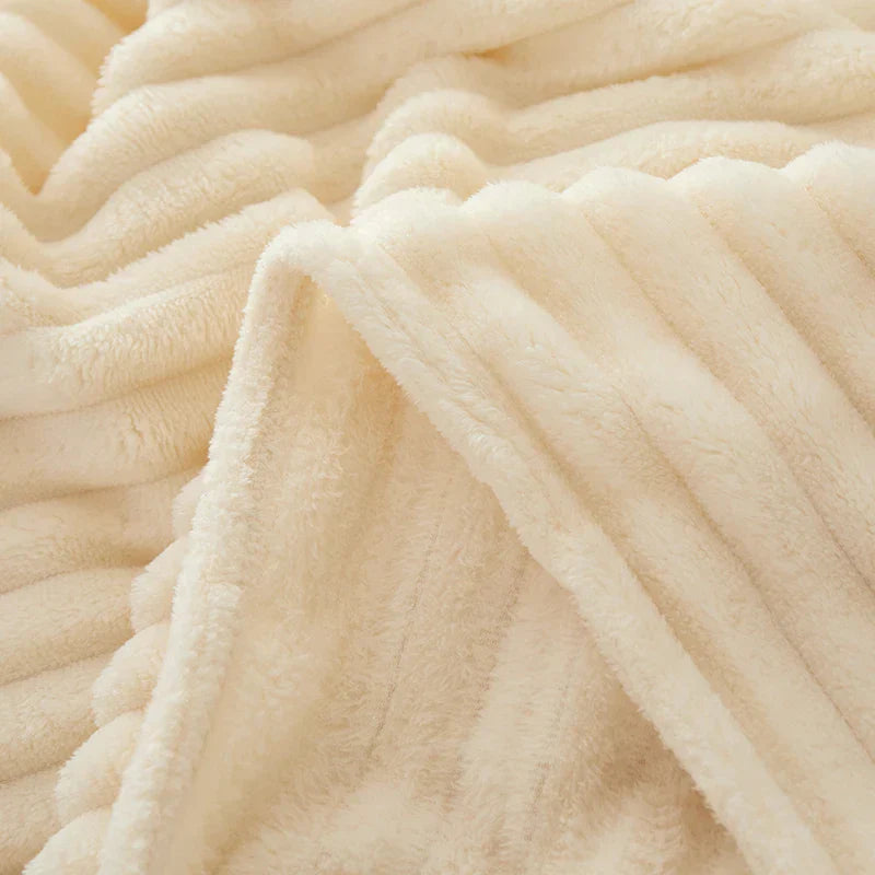 Wide Striped Flannel Fleece Blanket - CozyStripe