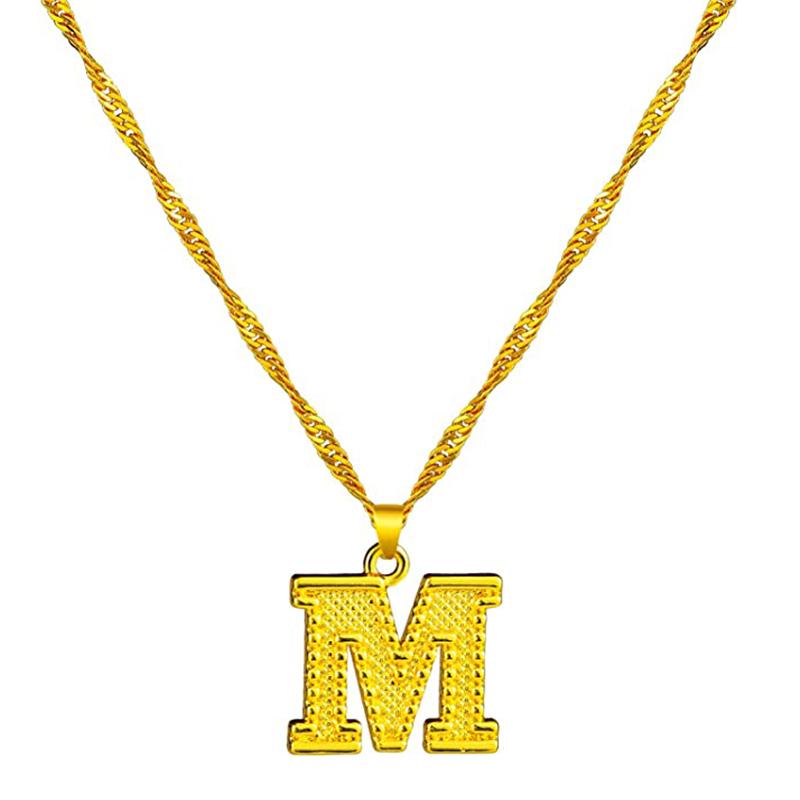 18K gold-plated initial letter necklace