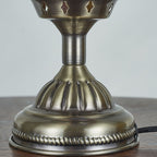 Traditional Tiffany romantic oval iron enameled 1-light table lamp for the bedroom