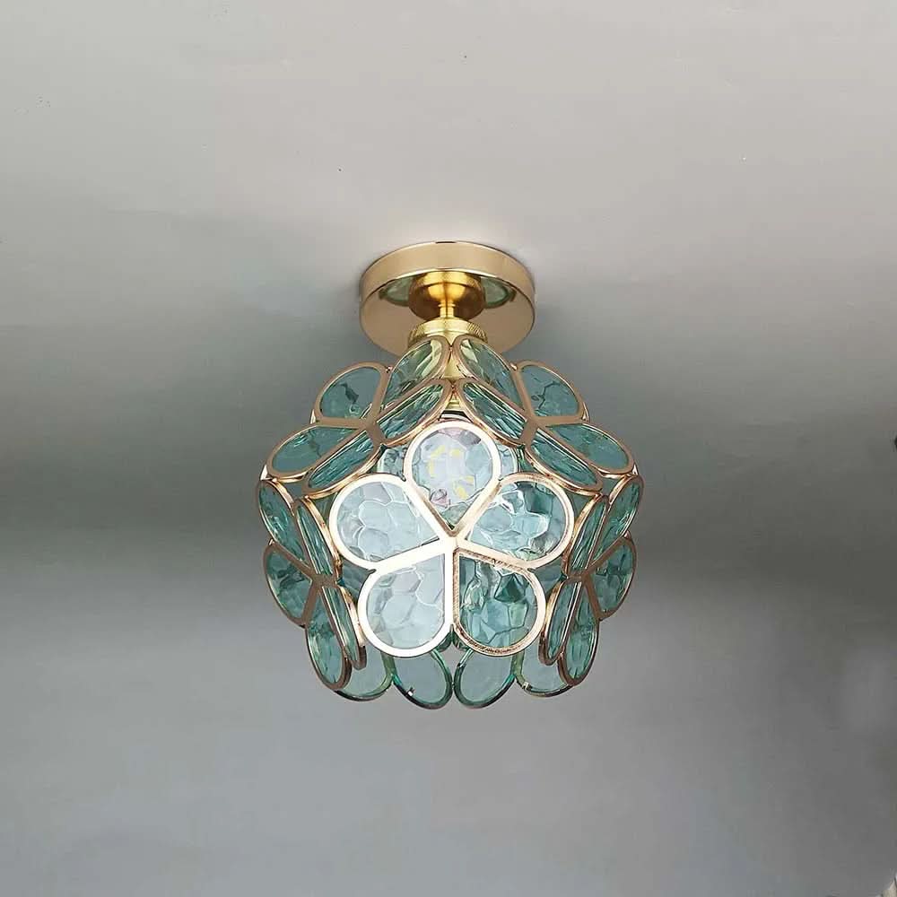 Flowers Style Glass Hallway Ceiling Light