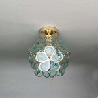 Flowers Style Glass Hallway Ceiling Light