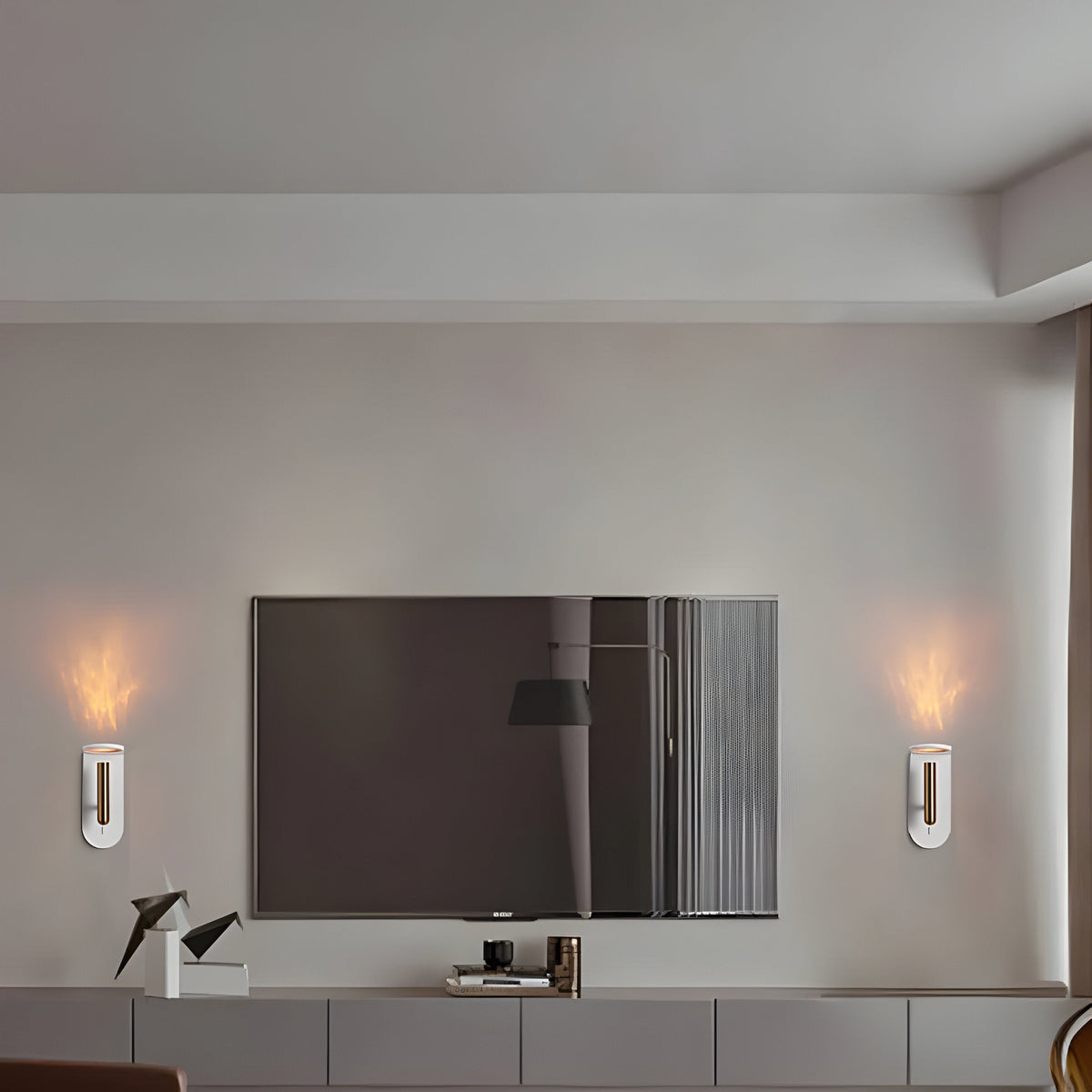Adjustable Nordic LED Wall Light with Flame Effect