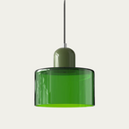 Glass light in subtle colors of the kitchen