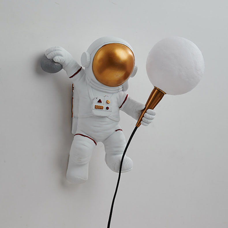 CosmoBuddy Astronaut Wall Lamp | Creative Design | Resin & ABS | LED Bedroom Light