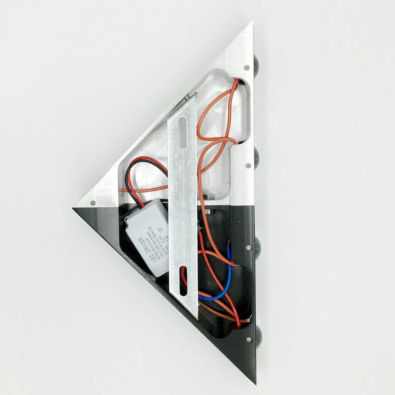TriLumina Prism LED Wall Light | Creative Pyramid Design | Aluminum & Acrylic | Colored Light Options