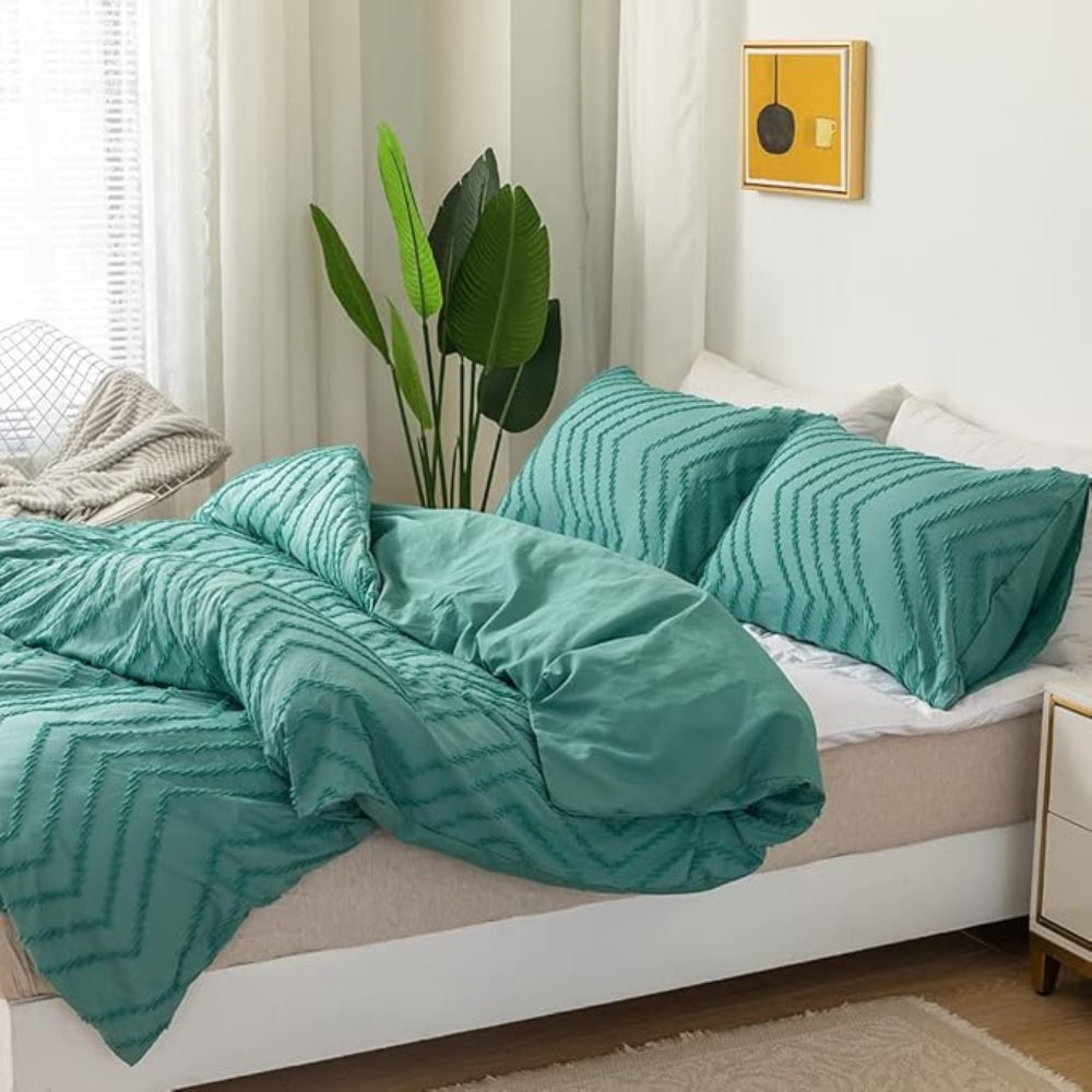 Chevron Plush Quilt Cover | 3pcs Set
