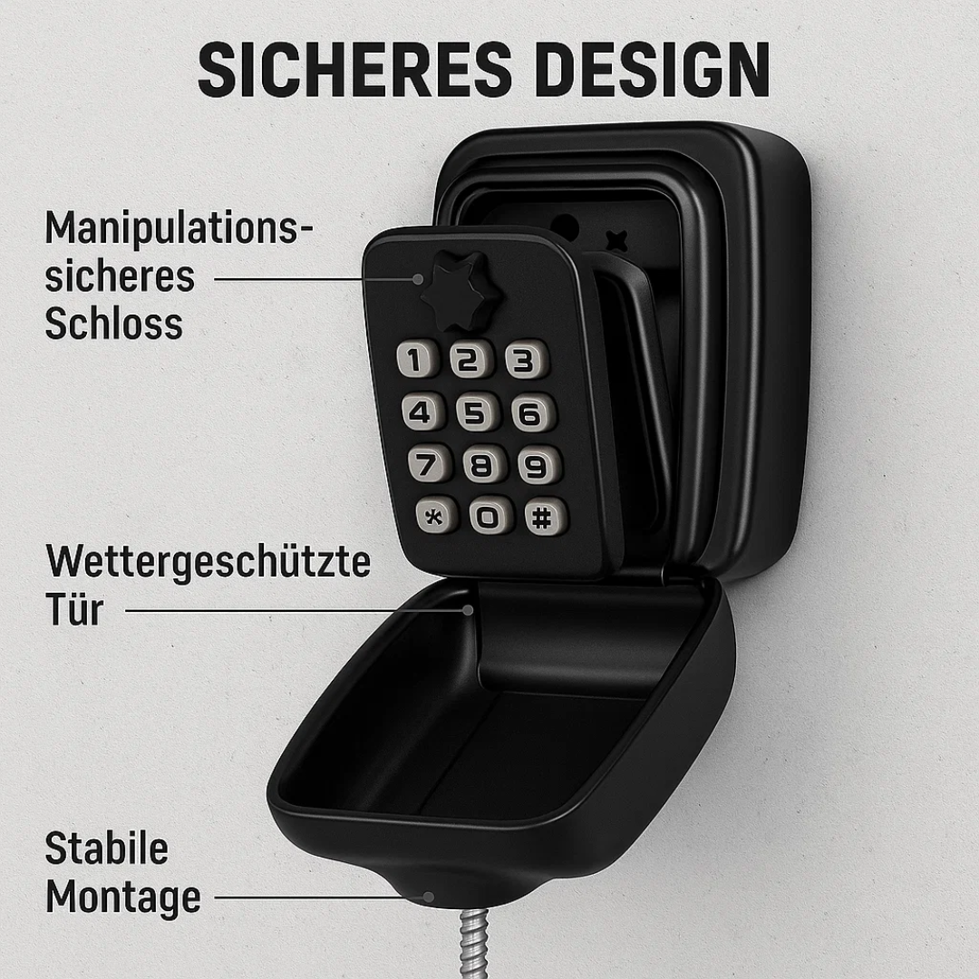 KeyGuard Outdoor Safe – Weatherproof Wall-Mounted Key Box