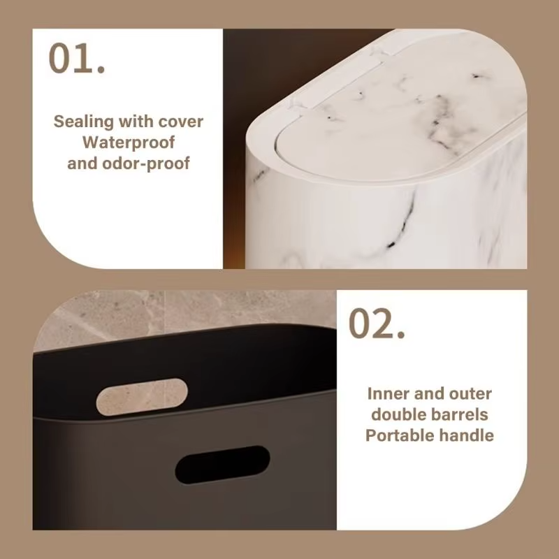EcoHide Compact Trash Can with Hidden Lid