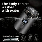 Mini Electric Razor — Portable waterproof grooming device with 15 blades