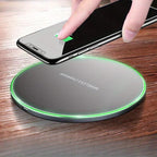 15W Wireless Charging Pad for iPhone & Android – Fast Wireless Charger Base with Sleek Design for Home & Office | Apple & Samsung Compatible