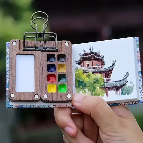 Mobile Watercolor Paint Box Set with 24 Colors