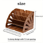 Wooden Desk Organizer with 5 Layers – Fan Design MDF