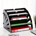 Wooden Desk Organizer with 5 Layers – Fan Design MDF