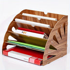 Wooden Desk Organizer with 5 Layers – Fan Design MDF