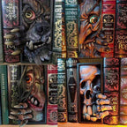 Mystical Charm - Unique Monster Bookend in Black and Grey
