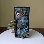 Mystical Charm - Unique Monster Bookend in Black and Grey