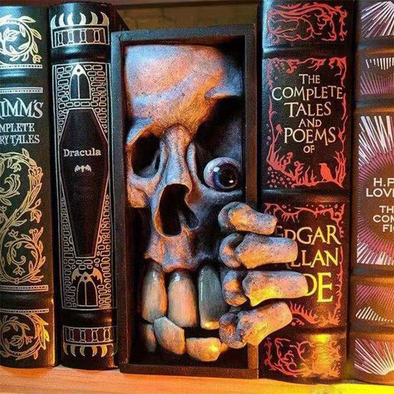 Mystical Charm - Unique Monster Bookend in Black and Grey