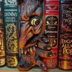 Mystical Charm - Unique Monster Bookend in Black and Grey