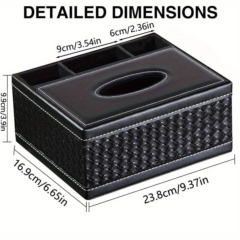 Chic Organizer - Luxury Faux Leather Storage Box with 4 Compartments